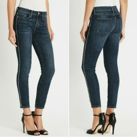 CURRENT ELLIOT Studded Skinny‎ Jeans 27 Denim Moto Sexy Motorcycle Contemporary - Picture 1 of 8